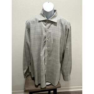 Peter Millar Collection Men's Soft Twill Shirt XXL 100% Cotton - Plaid Grey Blue